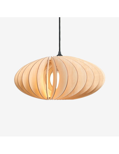 Suspension en forme de nuage NEFI Ø46cm découpée au laser en bouleau naturel par IUMI Design