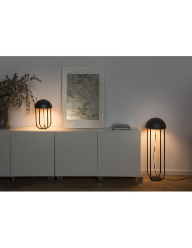 Lampe à poser contemporain JELLYFISH Led dimmable noir et or Lampadaire contemporain JELLYFISH Led dimmable noir et or en