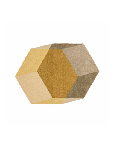 Tapis au design géométrique ISO hexagone 100% en laine par Ontwerpduo x Puik Art