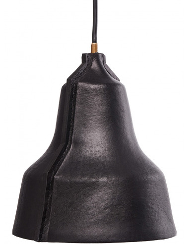 Suspension en cuir véritable noir LLOYD au design original fait main par Puik Art