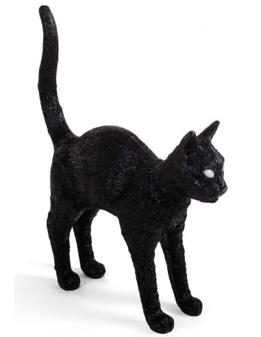 Lampe à poser Felix noir ou blanc en résine en forme de chat par Studio Job X Seletti