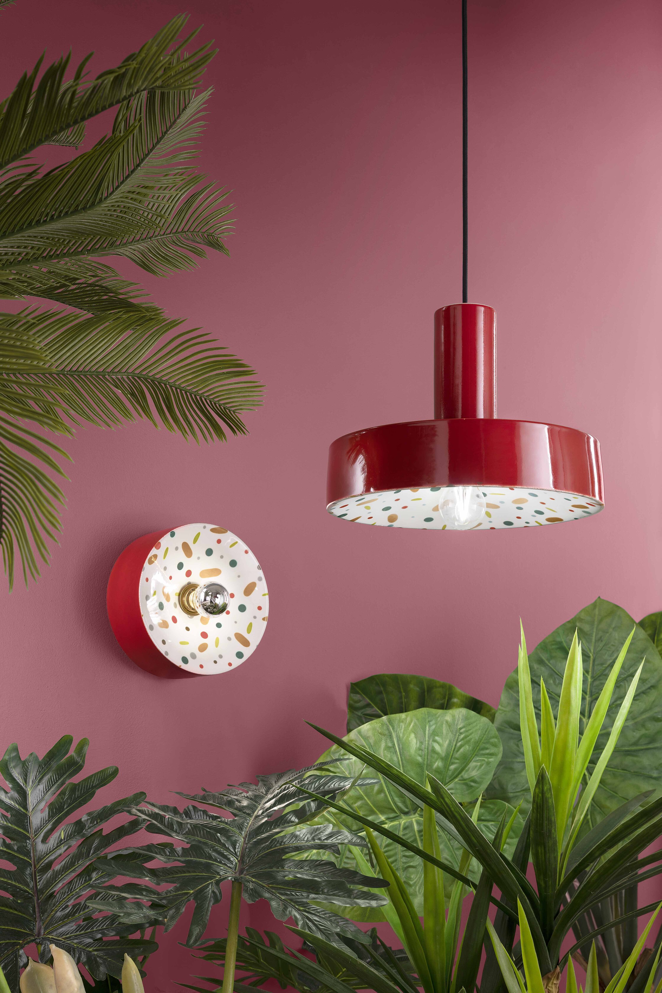 Suspension PI en céramique contemporaine motif pois terrazzo par Ferroluce