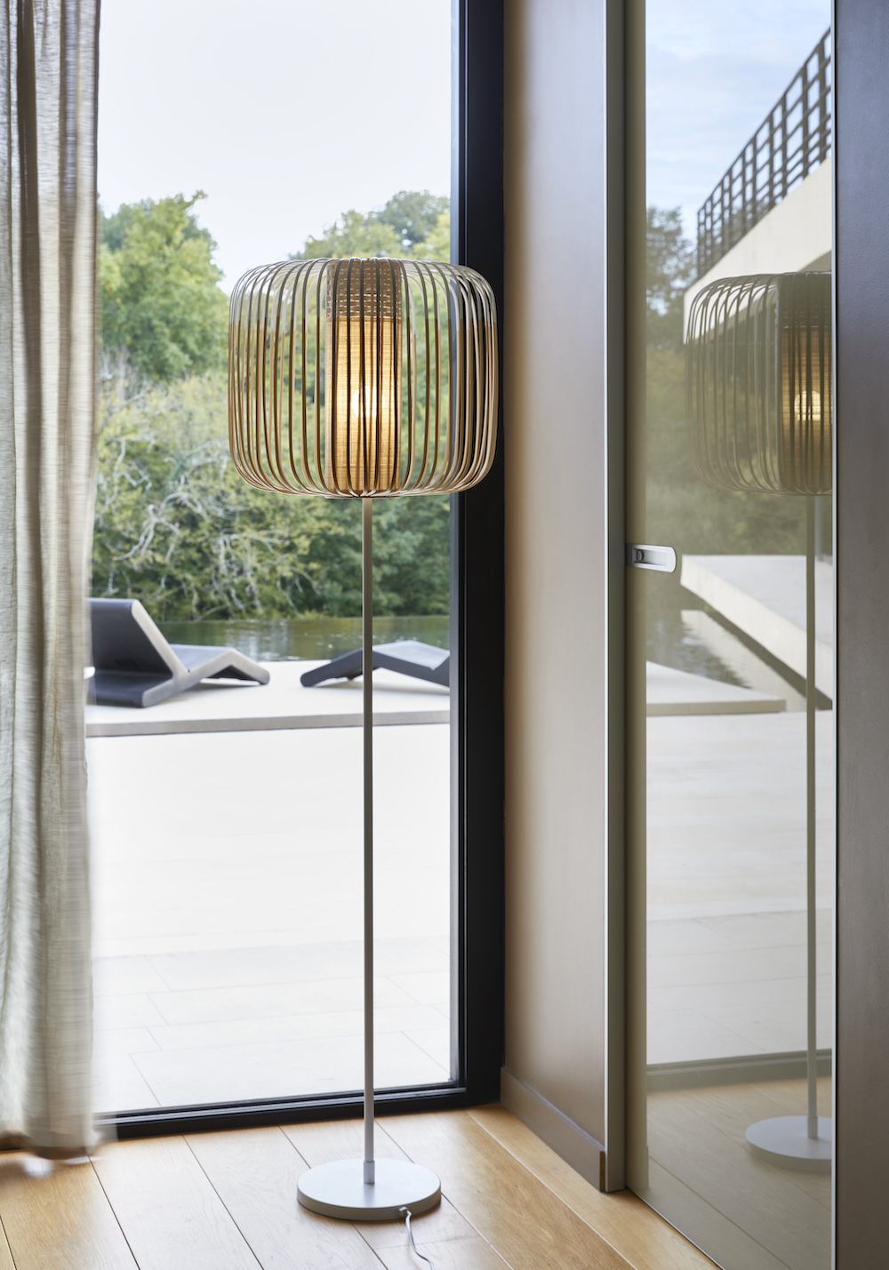 Lampadaire Bamboo 1 light en bambou au design naturel par Arik Levy x Forestier